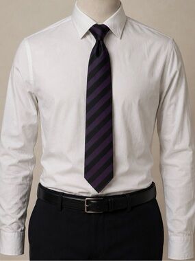 Imani Uomo Black & Purple Striped Men’s Necktie